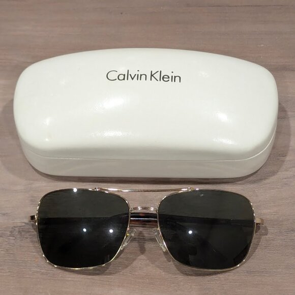 Calvin Klein Unisex Rectangular Sunglasses Tortoise Arms R342S  59-16-120 - Picture 1 of 8